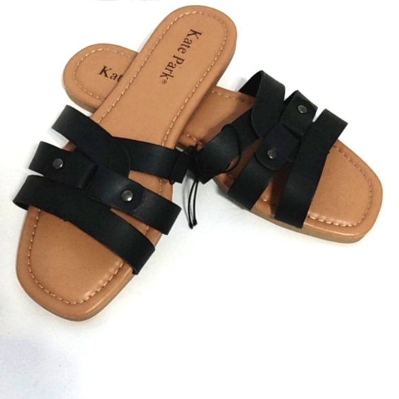 KATE PARK STRAPPY SLIP-ON FLAT SANDALS NWOT SIZE 6 - Picture 11 of 11